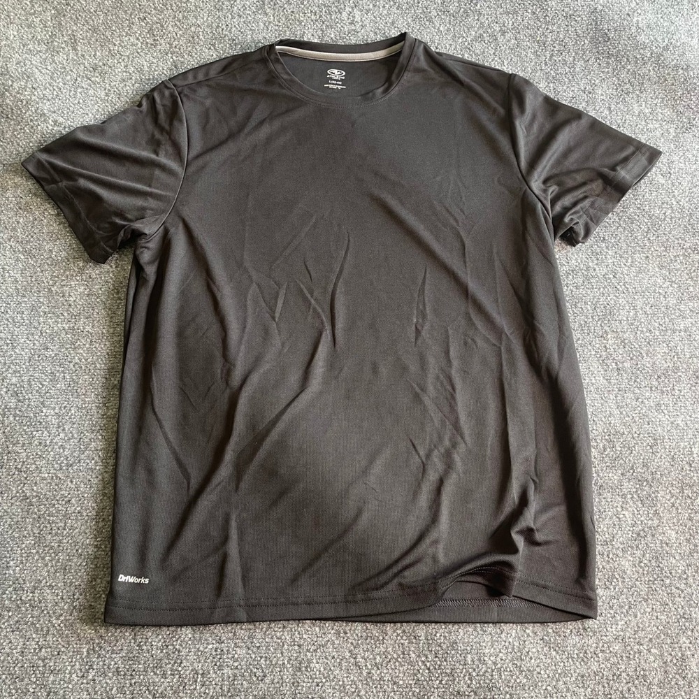 Athletic Works DriWorks Mens Black Short Sleeve Performance T-Shirt Large 42-44